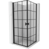 Mexen Mist-B Duo Duschkabine schwenkbar 80 x 80 cm, schwarz kariert, schwarz - 8A2-080L-080P-70-77
