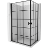 Mexen Mist-B Duo Dusche Klappkabine 90 x 80 cm, schwarzes Gitter, schwarz - 8A2-090L-080P-70-77