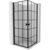 Mexen Mist-B Duo draaideur douchecabine 90 x 90 cm, zwart raster, zwart - 8A2-090L-090P-70-77