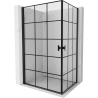 Mexen Mist-B Duo hinged shower enclosure 90 x 100 cm, black grid, black - 8A2-090L-100P-70-77