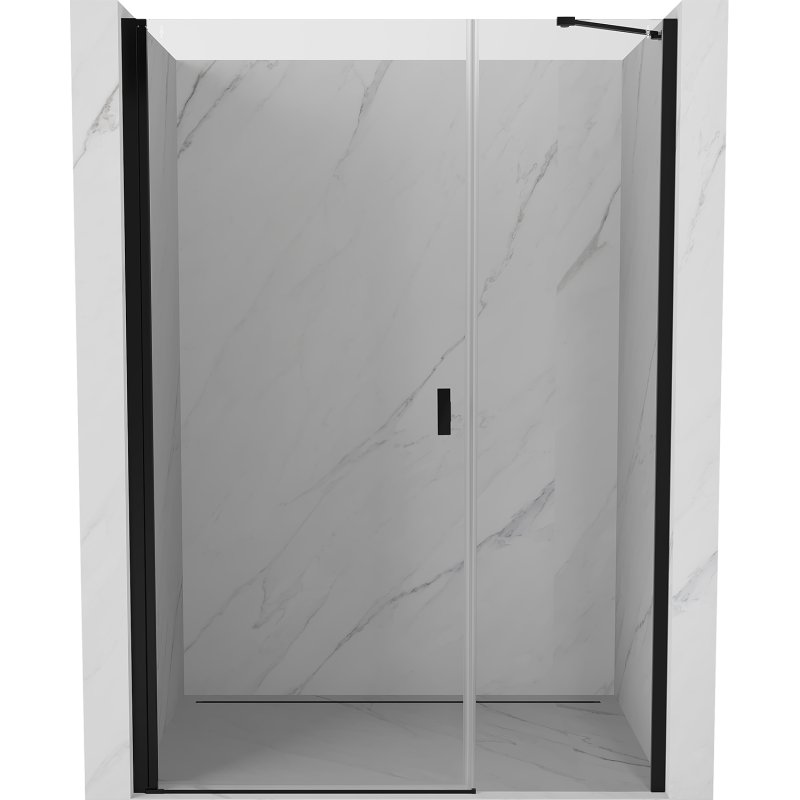 Mexen Mist-B porte de douche pivotante 115 cm, transparent, noir - 8A2-115-001-70-00