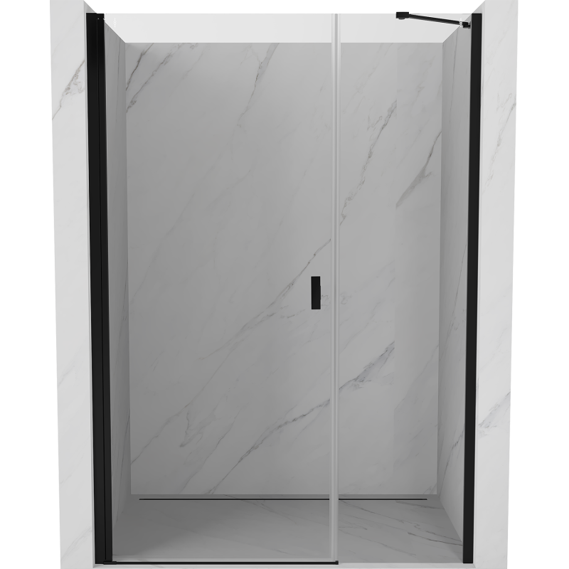 Mexen Mist-B Duschabtrennung schwenkbar 120 cm, transparent, schwarz - 8A2-120-001-70-00