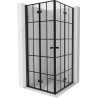 Mexen Mist-F Duo faltbare Duschkabine 110 x 110 cm, schwarzes Gitter, schwarz - 8A6-110L-110P-70-77