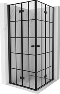 Mexen Mist-F Duo cabine de douche pliante 110 x 110 cm, grille noire, noire - 8A6-110L-110P-70-77