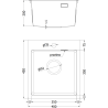 Mexen Solix fregadero de acero inoxidable 1-cámara 400 x 450 mm, inox HC - 6401401000-01HC