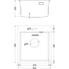 Mexen Solix terasest köögivalamu, 1-jaoline, 400 x 450 mm, inox HC - 6401401000-01HC