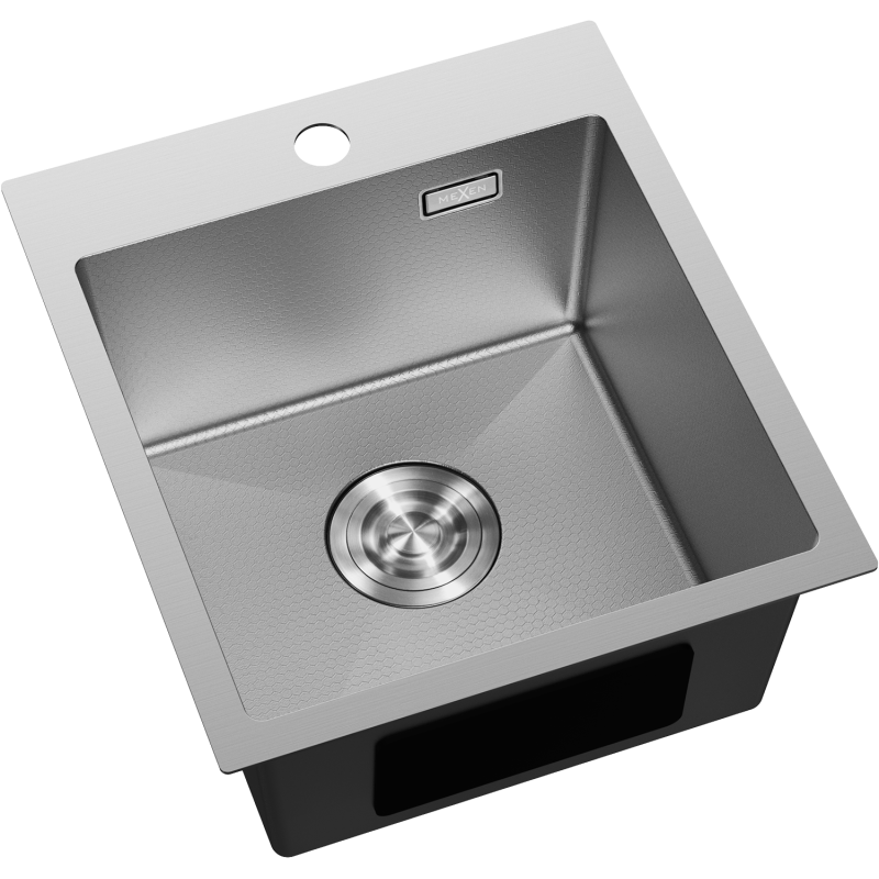 Mexen Solix stainless steel sink 1-bowl 400 x 450 mm, inox HC - 6401401000-01HC