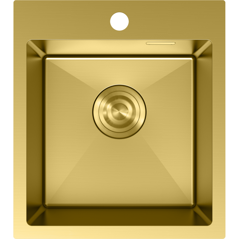 Mexen Solix fregadero de acero inoxidable de 1 compartimento 400 x 450 mm, dorado - 6401401000-55