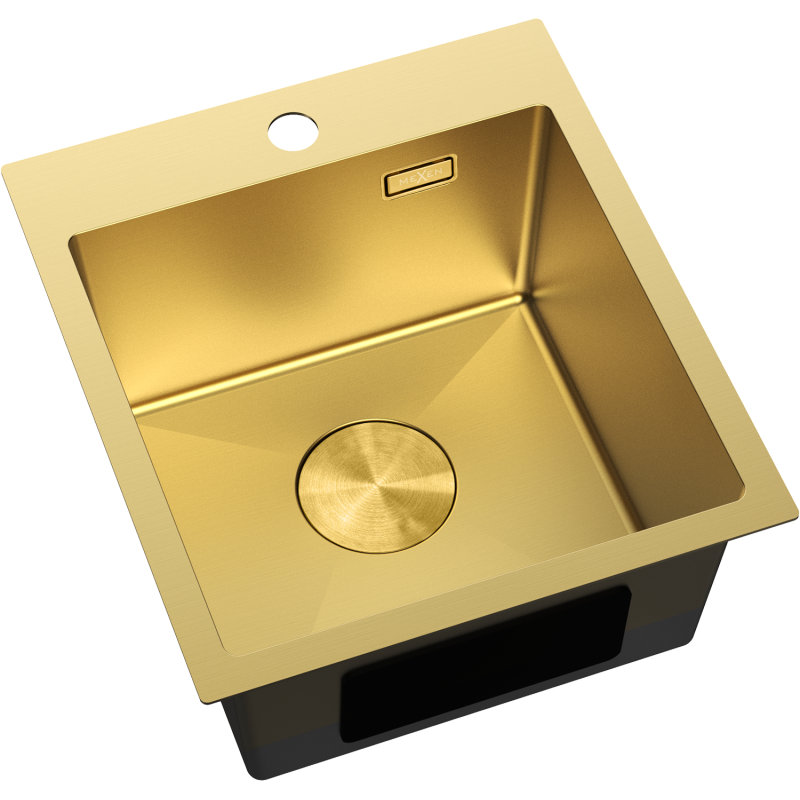 Mexen Solix roestvrijstalen gootsteen met 1 bak 400 x 450 mm, goud - 6401401000-55
