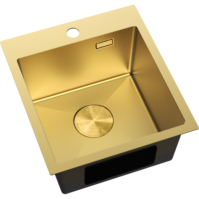 Mexen Solix ruostumaton teräsallas 1-allas 400 x 450 mm, kultainen - 6401401000-55