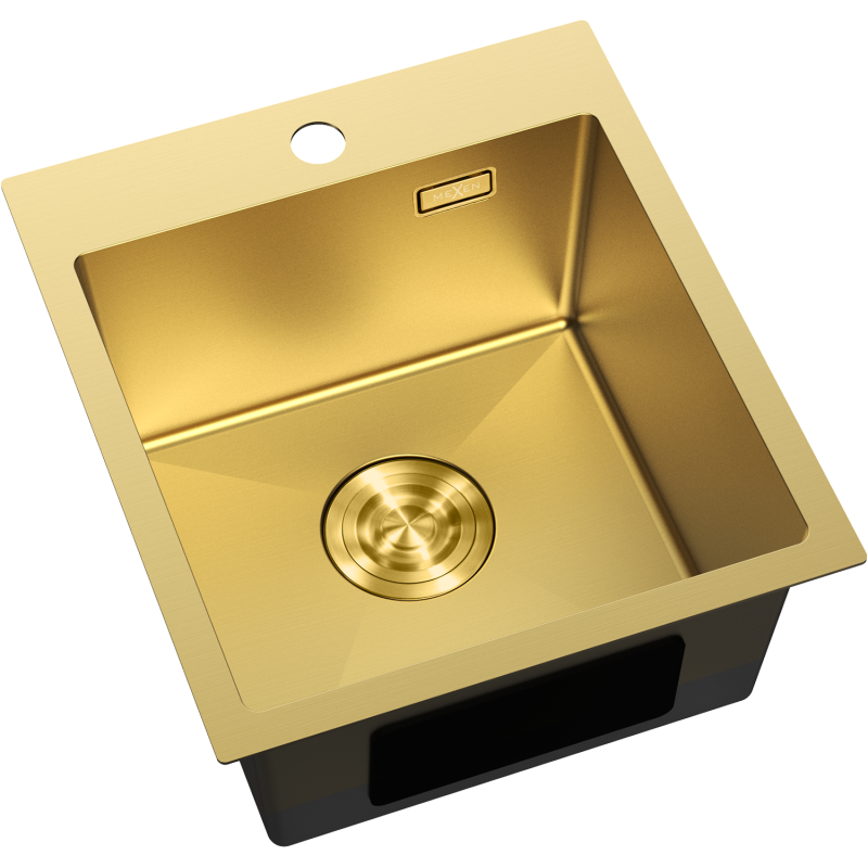 Mexen Solix ruostumaton teräsallas 1-allas 400 x 450 mm, kultainen - 6401401000-55