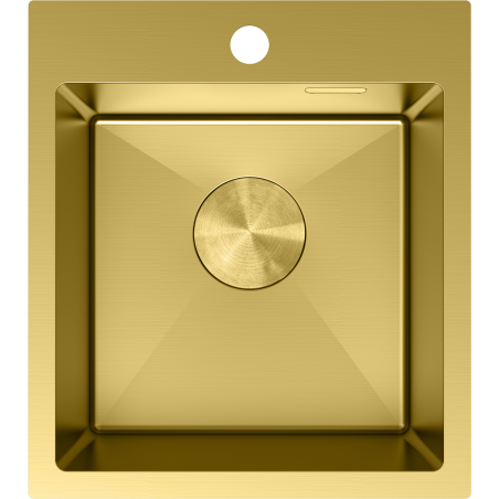 Mexen Solix lava-loiça em aço inoxidável de 1 bacia 400 x 450 mm, dourado - 6401401000-55