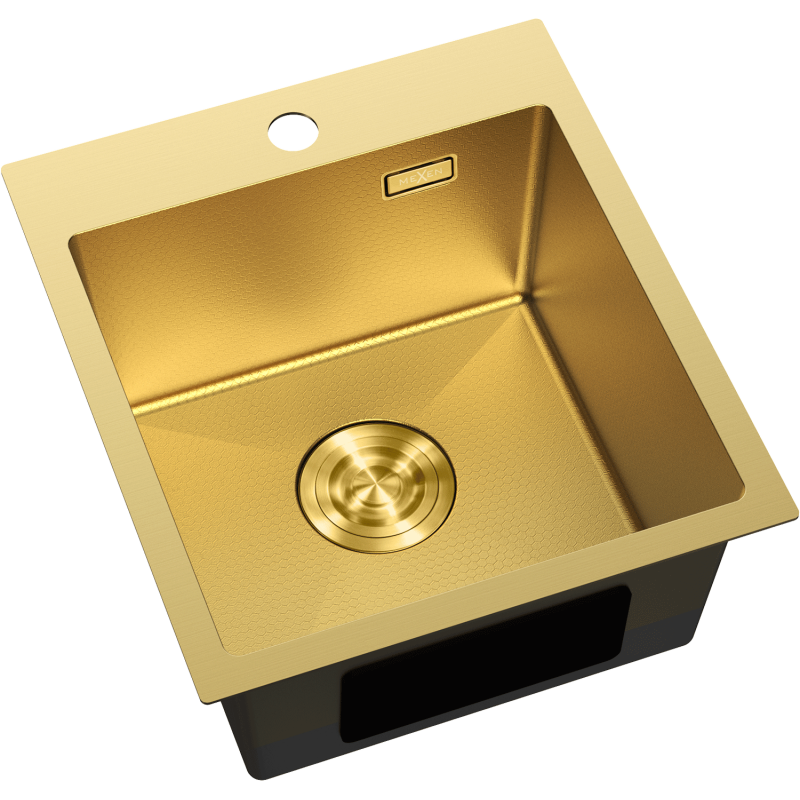 Mexen Solix stainless steel sink single-bowl 400 x 450 mm, gold HC - 6401401000-55HC