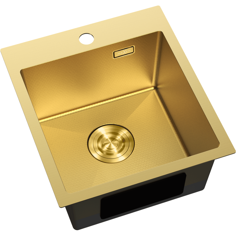 Mexen Solix zlewozmywak stalowy 1-komorowy 400 x 450 mm, złoty HC - 6401401000-55HC