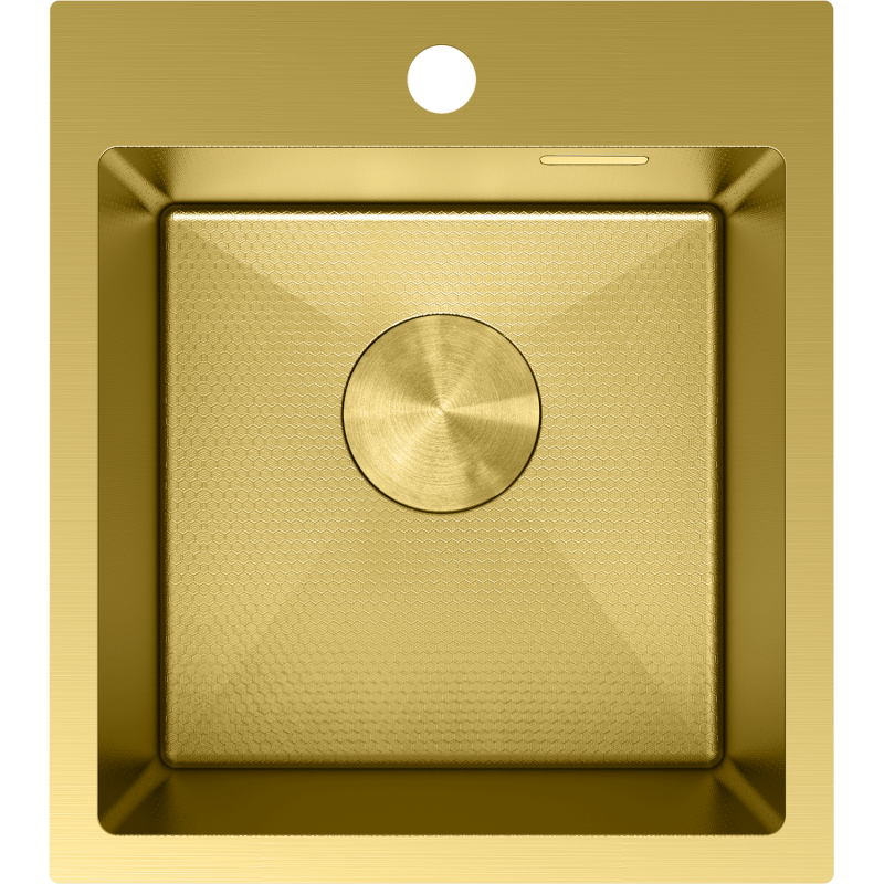 Mexen Solix nerūsējošā tērauda izlietne ar vienu nodalījumu 400 x 450 mm, zelta - 6401401000-55HC
