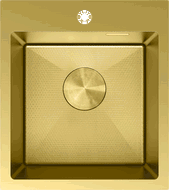 Mexen Solix nerūsējošā tērauda izlietne ar vienu nodalījumu 400 x 450 mm, zelta - 6401401000-55HC