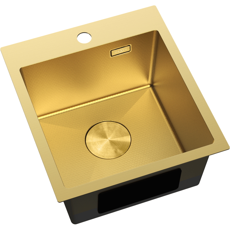 Mexen Solix stainless steel sink single-bowl 400 x 450 mm, gold HC - 6401401000-55HC