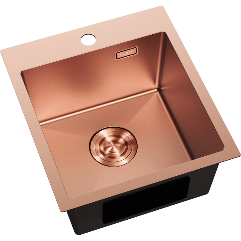 Mexen Solix steel sink 1-bowl 400 x 450 mm, copper - 6401401000-65