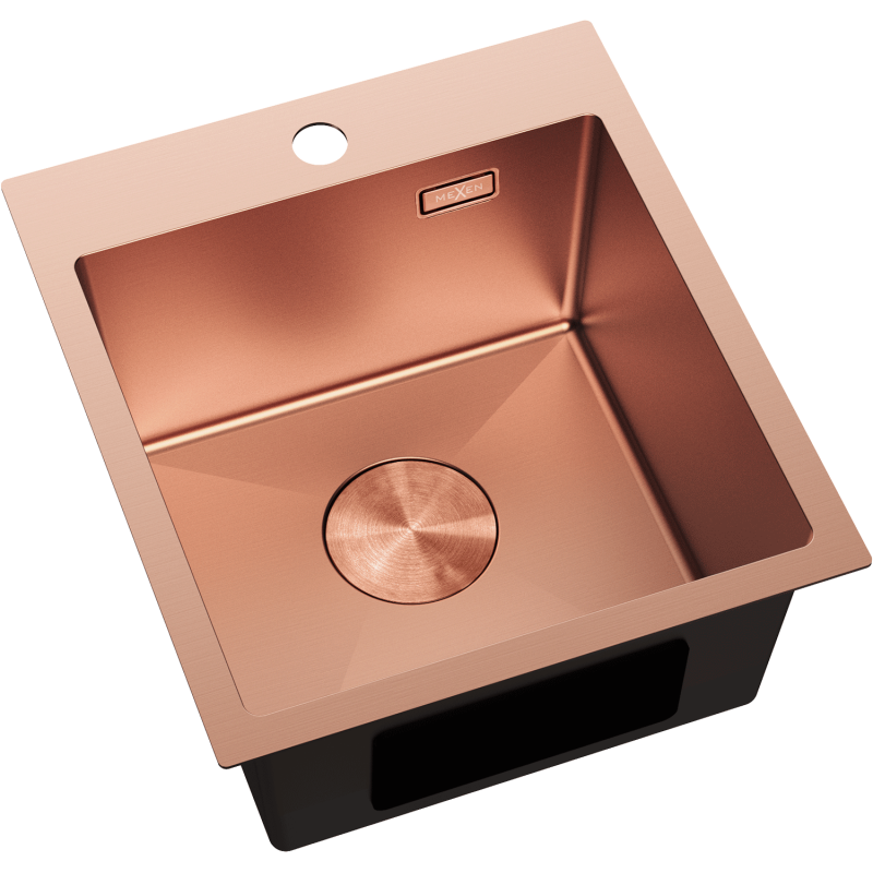 Mexen Solix fregadero de acero inoxidable de 1 compartimento 400 x 450 mm, cobre - 6401401000-65