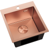 Mexen Solix fregadero de acero inoxidable de 1 compartimento 400 x 450 mm, cobre - 6401401000-65