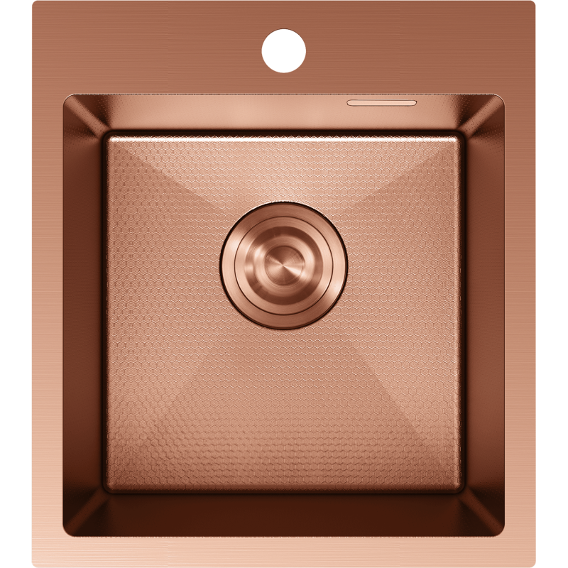 Mexen Solix stainless steel sink, 1-bowl, 400 x 450 mm, copper HC - 6401401000-65HC