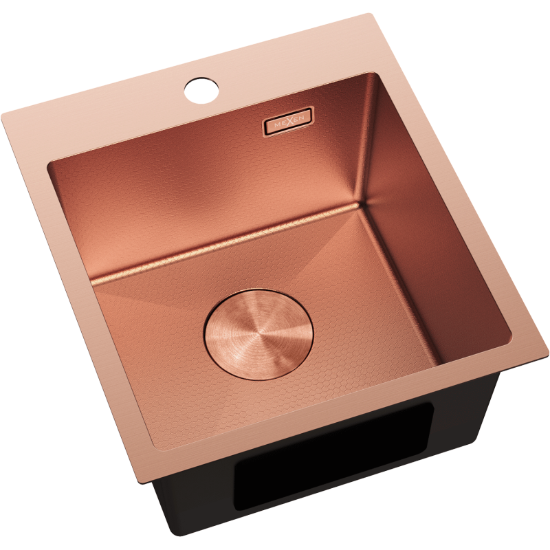 Mexen Solix fregadero de acero inoxidable de 1 cubeta 400 x 450 mm, cobre HC - 6401401000-65HC
