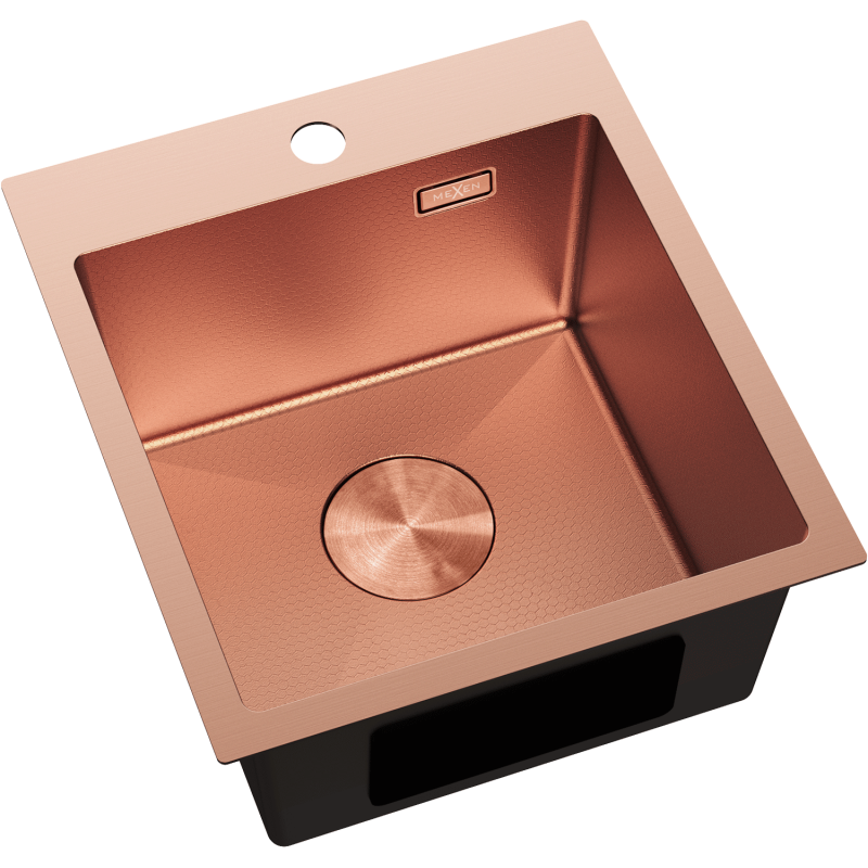 Mexen Solix stainless steel sink, 1-bowl, 400 x 450 mm, copper HC - 6401401000-65HC