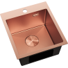 Mexen Solix stainless steel sink, 1-bowl, 400 x 450 mm, copper HC - 6401401000-65HC