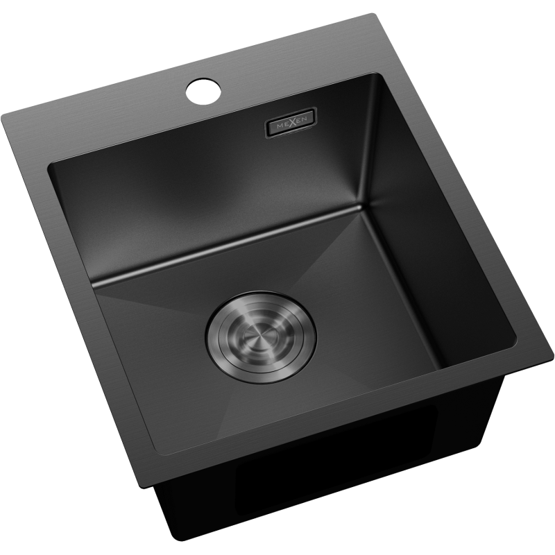 Mexen Solix 1-Bowl Stainless Steel Sink 400 x 450 mm, Black - 6401401000-70