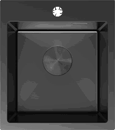 Mexen Solix Edelstahlspüle 1-Becken 400 x 450 mm, schwarz - 6401401000-70
