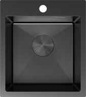 Mexen Solix lavello in acciaio inox 1 vasca 400 x 450 mm, nero - 6401401000-70