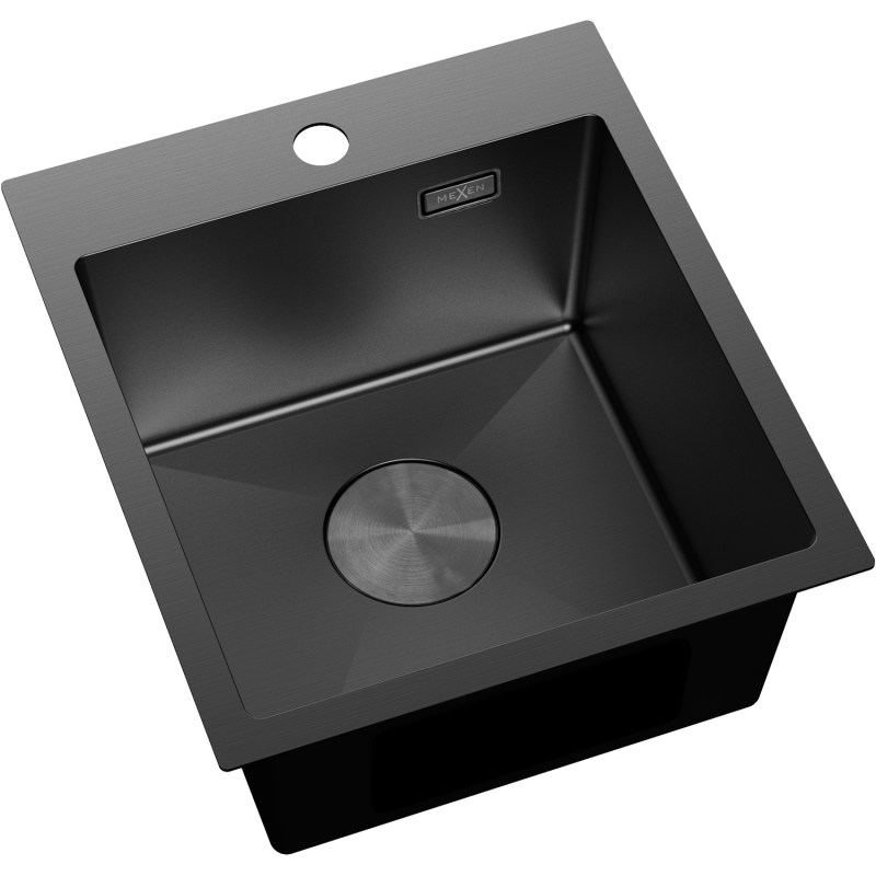 Mexen Solix fregadero de acero inoxidable 1-cubeta 400 x 450 mm, negro - 6401401000-70