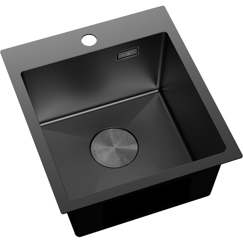 Mexen Solix terasest valamu 1-kambriline 400 x 450 mm, must - 6401401000-70