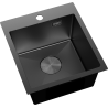 Mexen Solix nerūsējošā tērauda izlietne ar vienu bļodu 400 x 450 mm, melna - 6401401000-70