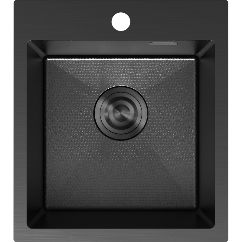 Mexen Solix fregadero de acero inoxidable de 1 seno 400 x 450 mm, negro HC - 6401401000-70HC