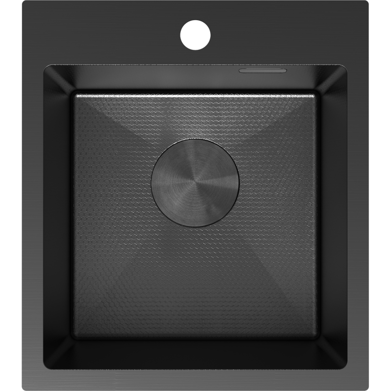 Mexen Solix fregadero de acero inoxidable de 1 seno 400 x 450 mm, negro HC - 6401401000-70HC