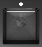 Mexen Solix črna jeklena pomivalno korito z eno komoro 400 x 450 mm, črna HC - 6401401000-70HC