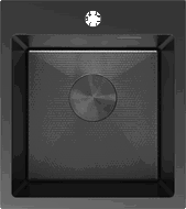 Mexen Solix fregadero de acero inoxidable de 1 seno 400 x 450 mm, negro HC - 6401401000-70HC