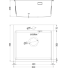 Mexen Solix 1-bowl stainless steel sink 500 x 450 mm, inox - 6402501000-01