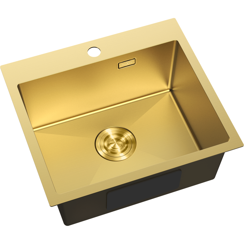 Mexen Solix fregadero de acero inoxidable de 1 cubeta 500 x 450 mm, dorado - 6402501000-55