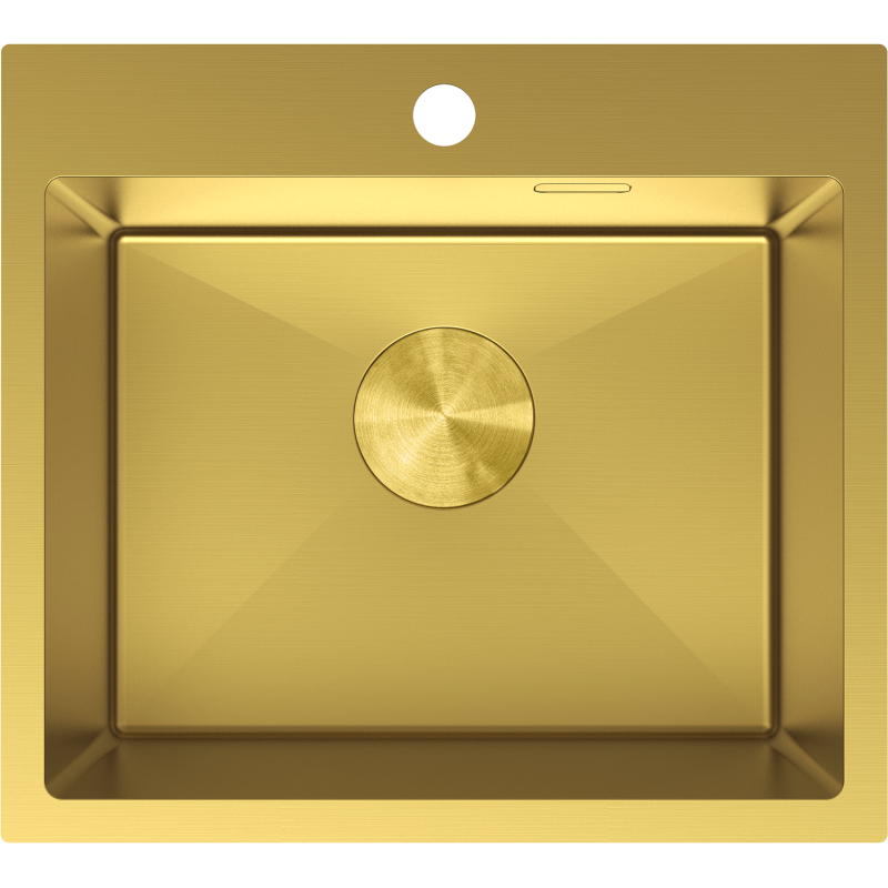 Mexen Solix fregadero de acero inoxidable de 1 cubeta 500 x 450 mm, dorado - 6402501000-55