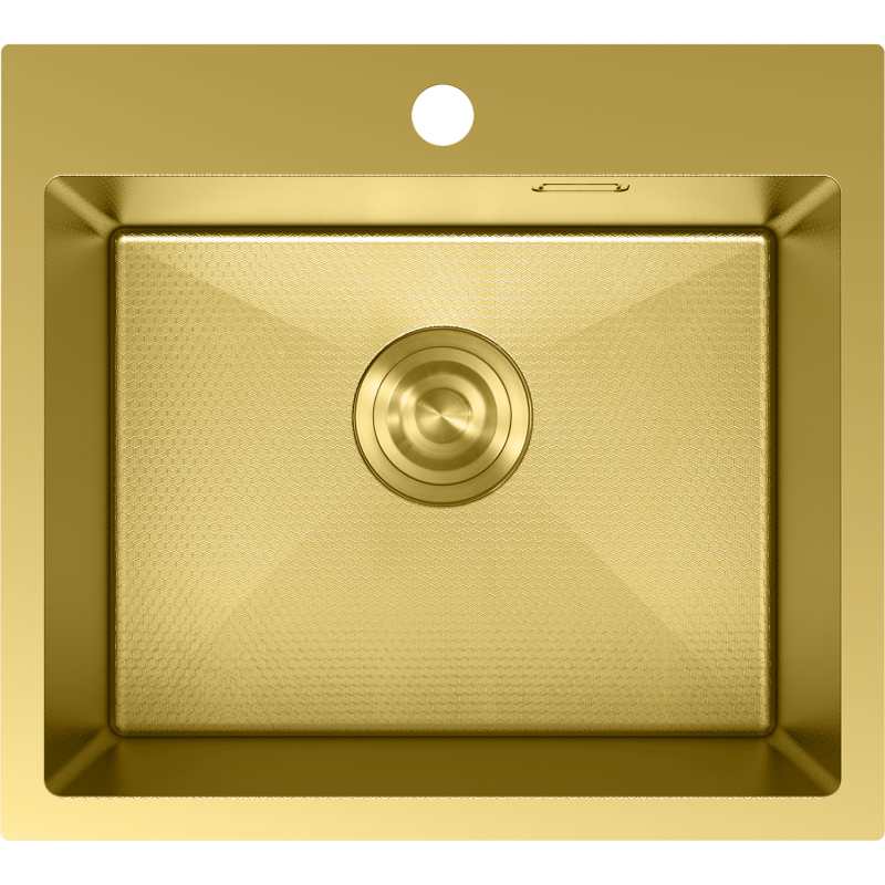 Mexen Solix fregadero de acero inoxidable de 1 cubeta 500 x 450 mm, dorado HC - 6402501000-55HC