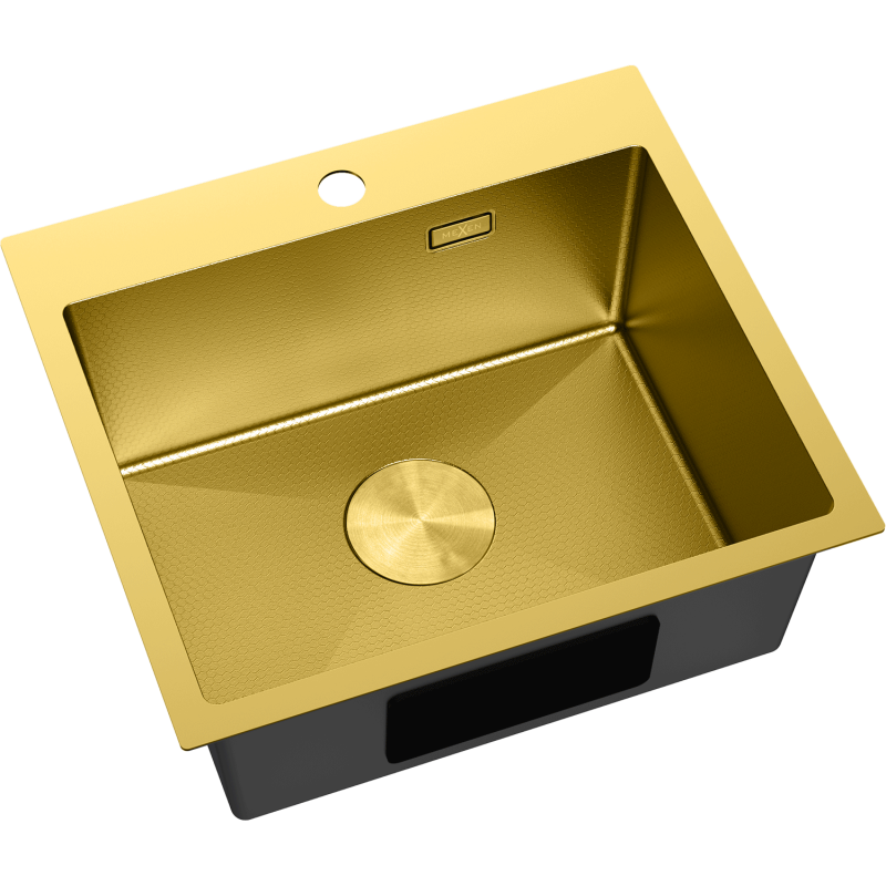 Mexen Solix ståldiskbänk 1-facks 500 x 450 mm, guld HC - 6402501000-55HC