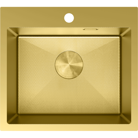 Mexen Solix fregadero de acero inoxidable de 1 cubeta 500 x 450 mm, dorado HC - 6402501000-55HC