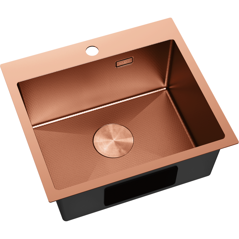 Mexen Solix fregadero de acero inoxidable de 1 compartimiento 500 x 450 mm, cobre HC - 6402501000-65HC