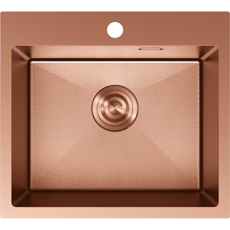 Mexen Solix fregadero de acero inoxidable de 1 compartimiento 500 x 450 mm, cobre HC - 6402501000-65HC