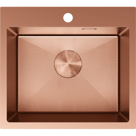 Mexen Solix fregadero de acero inoxidable de 1 compartimiento 500 x 450 mm, cobre HC - 6402501000-65HC