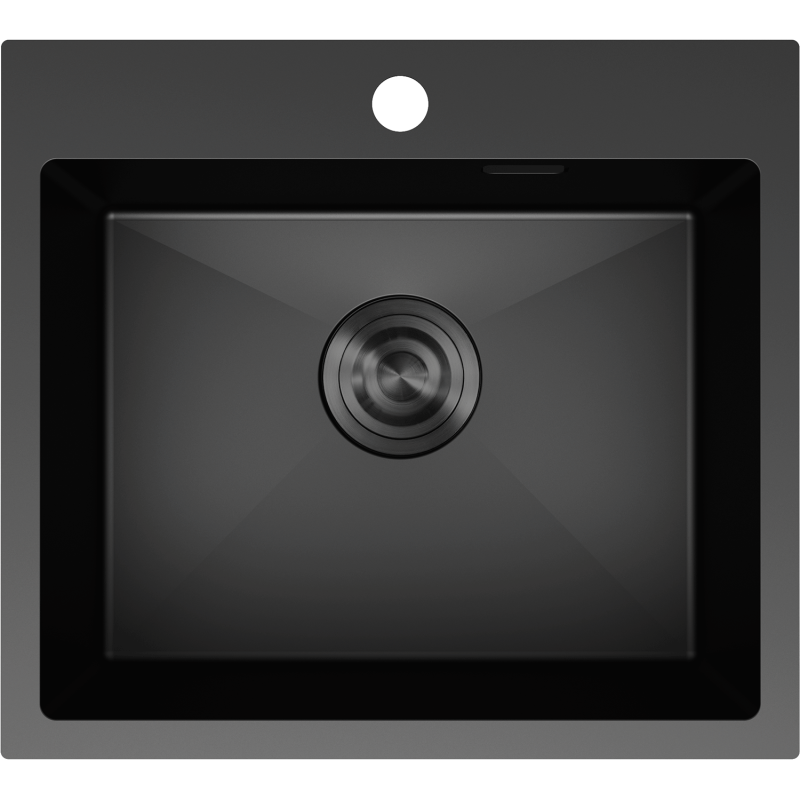 Mexen Solix Einbauspüle aus Edelstahl, 1 Becken, 500 x 450 mm, schwarz - 6402501000-70