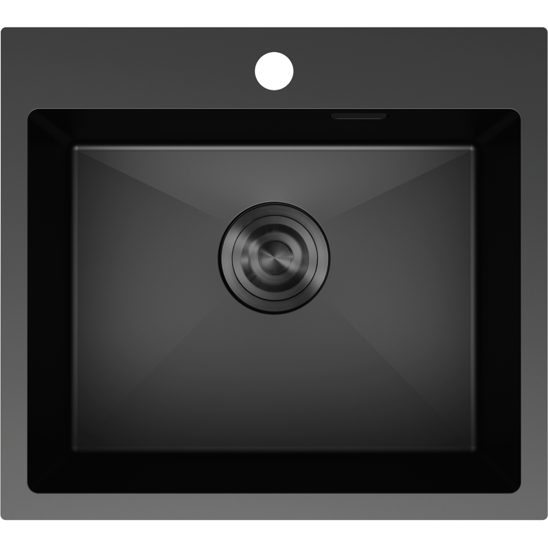 Mexen Solix svart diskbänk i stål med 1 kammare, 500 x 450 mm - 6402501000-70