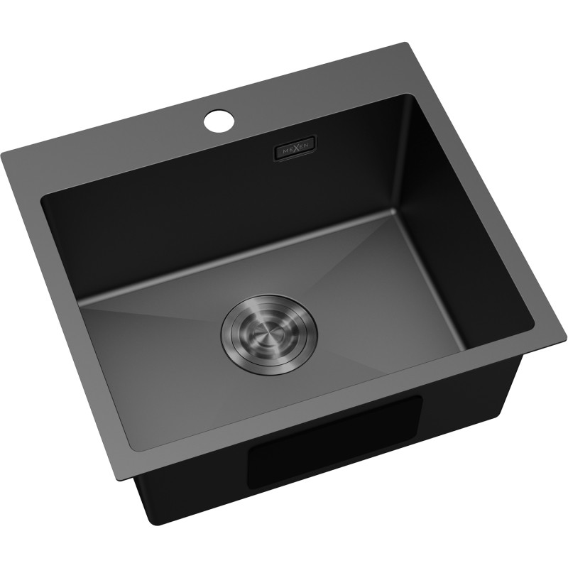Mexen Solix čelični sudoper s jednom komorom 500 x 450 mm, crni - 6402501000-70